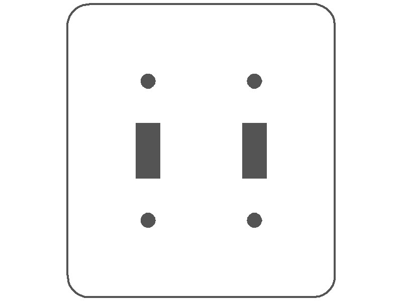MULBERRY METAL PRODUCTS Mulberry 76072 2-Gang Princess Standard Wallplate (5 in x 4.562 in)