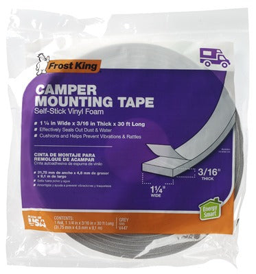 FROST KING Thermwell V447H Camper Foam Weather Strip Tape Gray