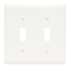 Pass & Seymour TPJ2W 2Gang Wall Plate Toggle Switch Nylon Jumbo White