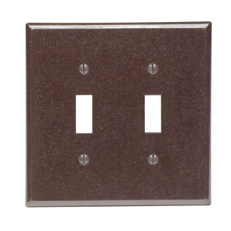 Leviton 80509 2-Gang Midway Size Traditional Wallplate, Brown