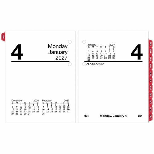 AT-A-GLANCE At-a-glance AAGE91950 Desk Calendar Refill Daily