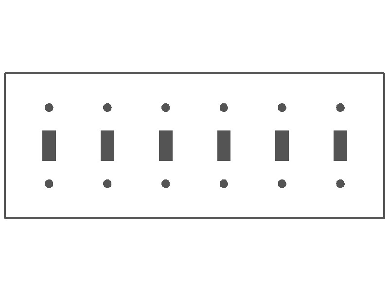 MULBERRY METAL PRODUCTS Mulberry Metal Products 93076 6-Gang Toggle Wallplate Standard Size 11.812 x 4.5 in