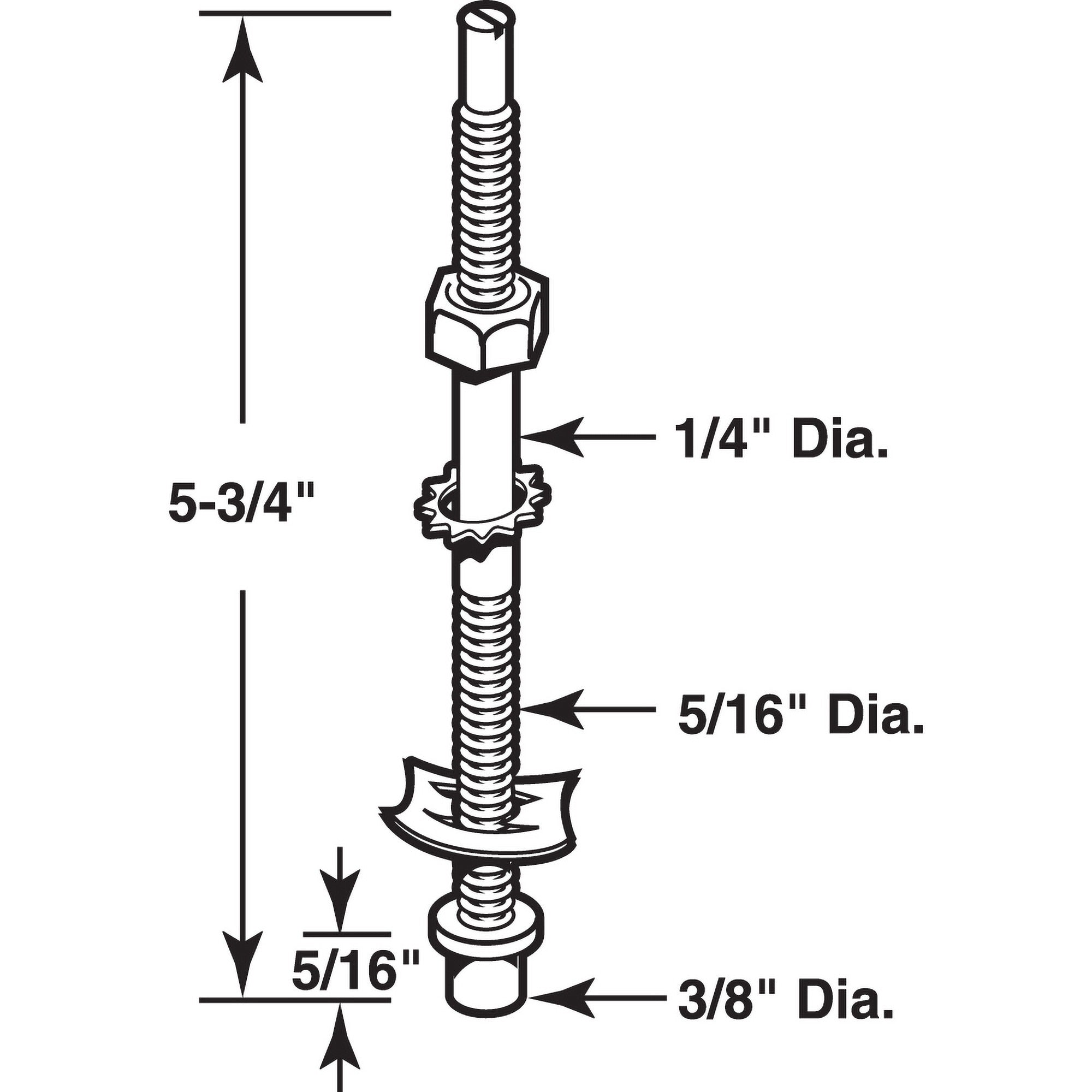 PRIME-LINE Prime-Line MP6730 Bi-Fold Door Bottom Pivot Rod 5-13/16 in. (2-Pack)