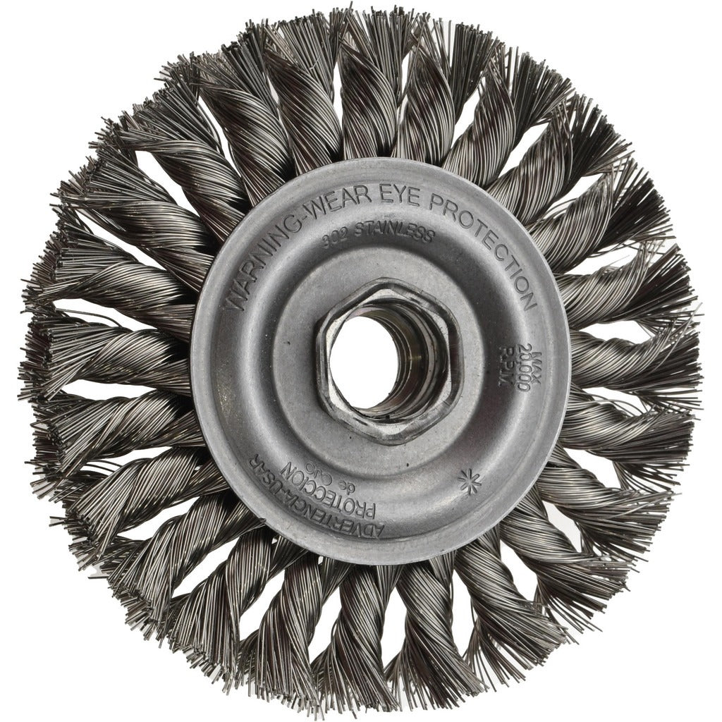 WEILER Weiler 94844 Knotted Wheel Brush 4 in Stainless Steel