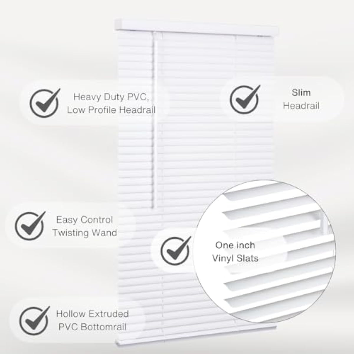 LOTUS & WINDOWARE Lotus and Windoware MLX3172WH Cordless Mini Blind 31 in x 72 in (1 Count)
