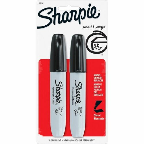 SHARPIE Newell Brands SAN38262PP Chisel Tip Marker Black 2-pack