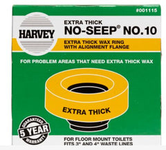 Oatey 001109-N Harvey No-Seep No. 10 Extra Thick Wax Gasket With Plastic Flange