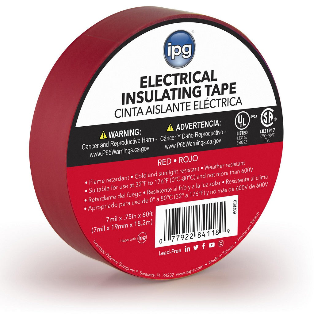INTERTAPE POLYMER GROUP Intertape 85832 Vinyl Electrical Tape Red 7 Mil 60 Ft
