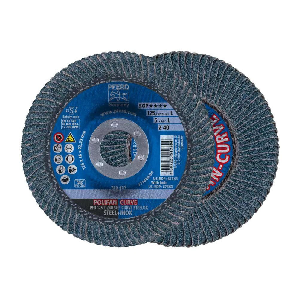 PFERD Pferd 67343 Flap Disc 40 Grit Zirconia Alumina Type 27