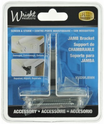 WRIGHT PRODUCTS Hampton Products-wright V1020RJBWH Jamb Bracket White 6pk