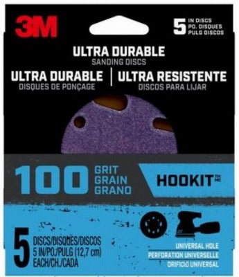 3M 3M DISC5IN5PK100 Sanding Disc 100 Grit 5 Inch 5 Pack