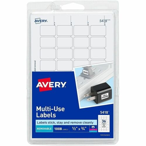AVERY Avery AVE05418 Removable Multipurpose Labels 1008 Pack