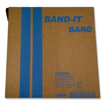 Band-It C20699 Stainless Steel Band 3/4 in W x 0.030 in Thick x 100 ft L