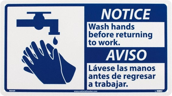 ACCUFORMNMC Accuformnmc NBA8R Notice Wash Hands Sign Wall Mount