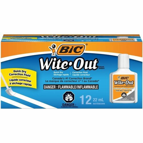BIC Bic BICWOFQD12WE Correction Fluid Quick Dry Foam Brush