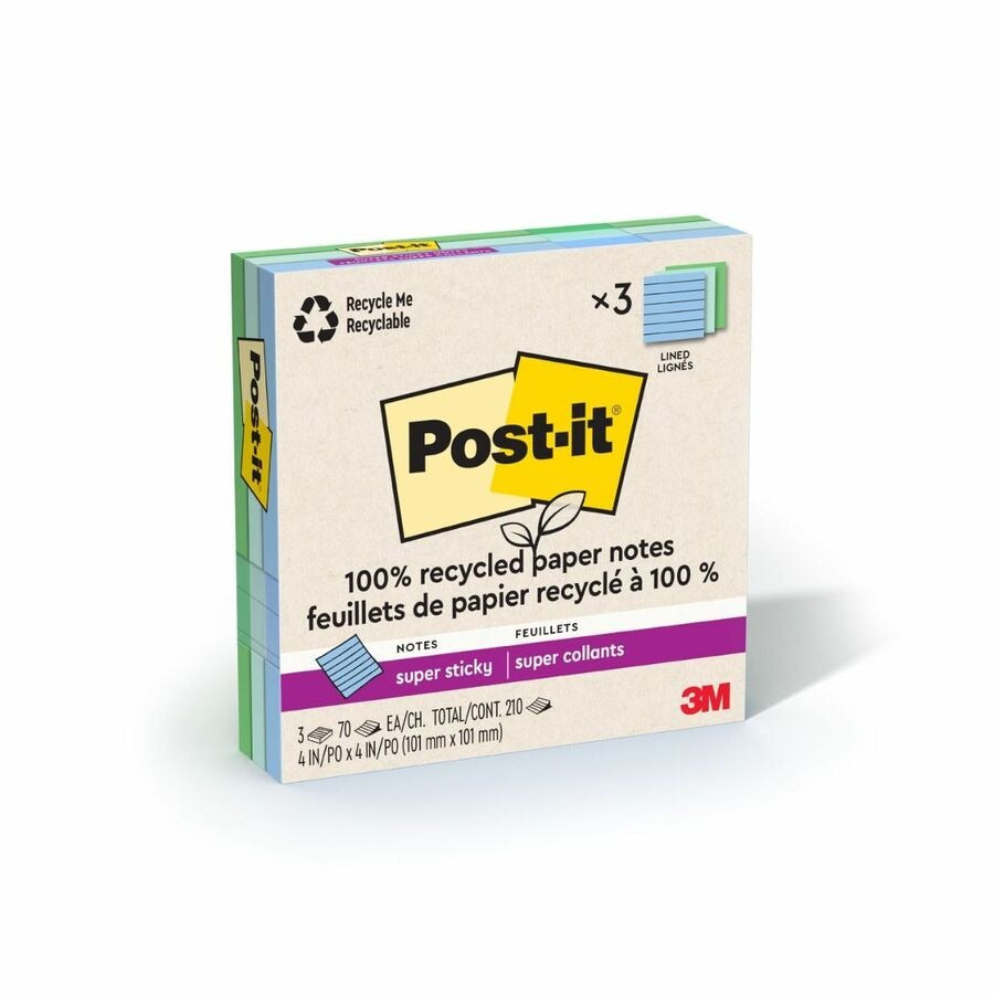 3M 3M MMM675R3SST Post-it Super Sticky Adhesive Note 4 inches x 4 inches (3 pack) 675R-3SST
