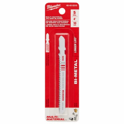 MILWAUKEE Milwaukee 48-42-5310 4in 10TPI Bi-metal Jigsaw Blades 5 Pack