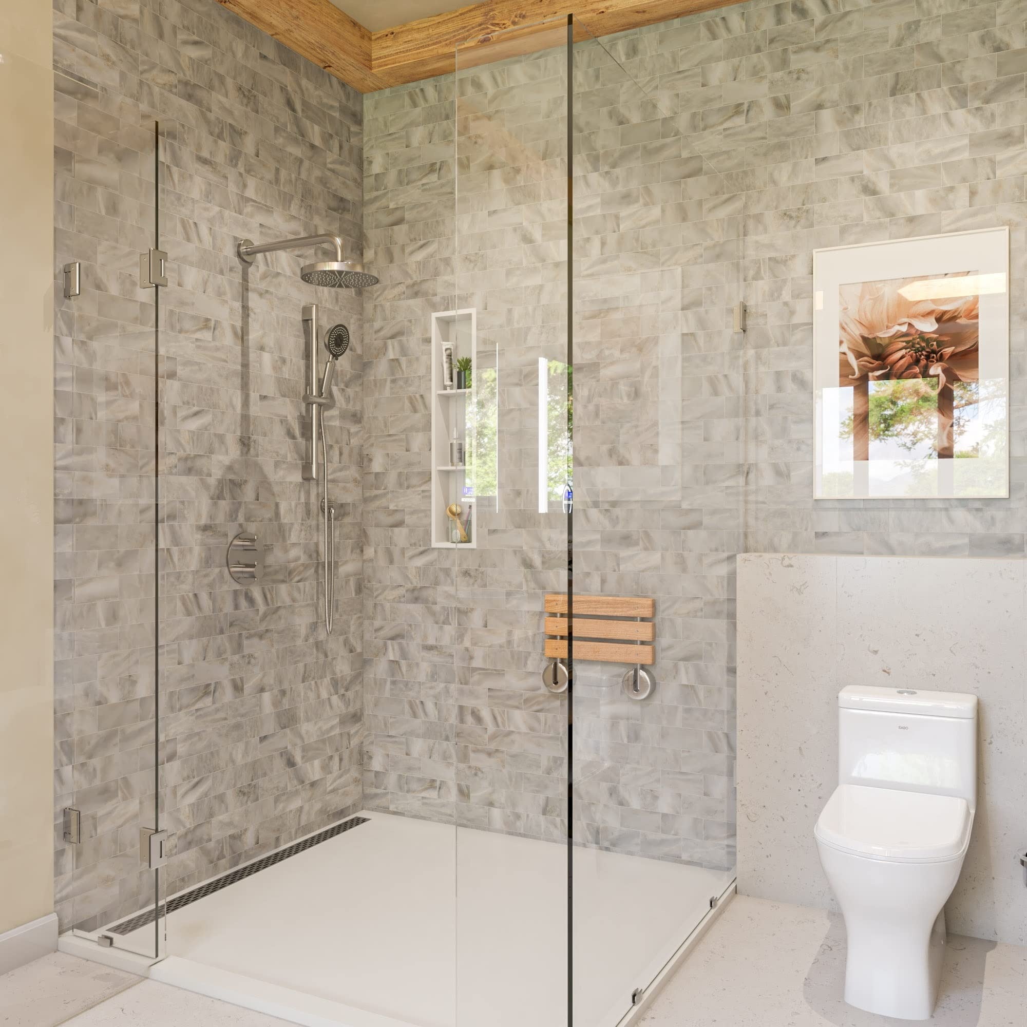 ALFI Alfi ABLD47C-BSS 47 in Linear Shower Drain Groove Holes