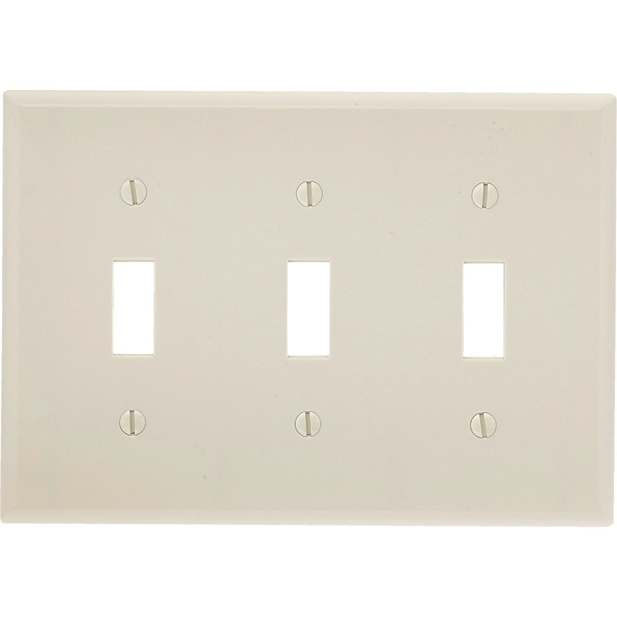 LEVITON Leviton 000-78011 3-Gang Plastic Toggle Switch Wall Plate