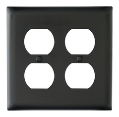 Pass & Seymour TP82BK Wallplate RCPT 2 4.7IN Thermoplastic BK