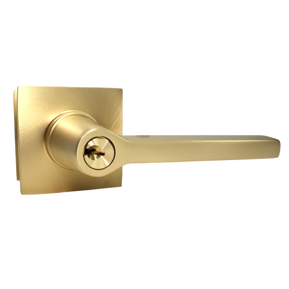 EMTEK Emtek 5122HLOUS4RH.RLS Helios Lever Keyed Entry Satin Brass