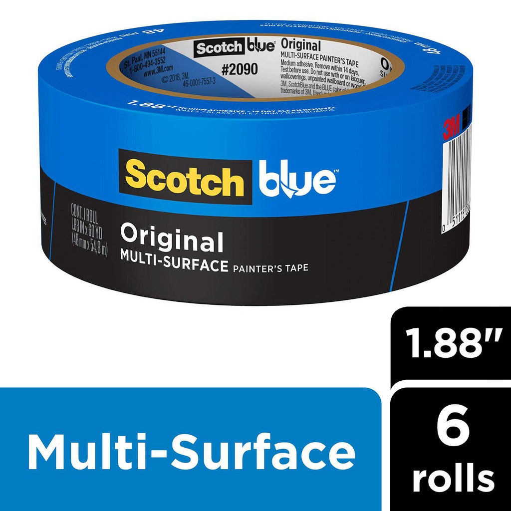 3M 3M 7100217883 Blue Painters Tape 1.88in X 60yd 6 Pack