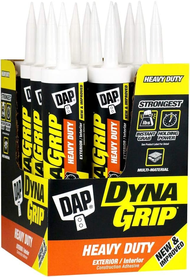 DAP Dap 7079827509 DynaGrip Heavy Duty Construction Adhesive 10 oz 12 Pack 7079827509