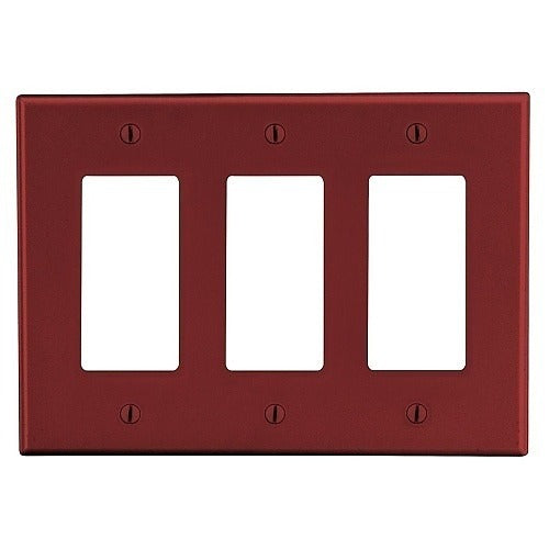 HUBBELL Hubbell Premise Wiring P263R 3-gang Decorator Wallplate Red