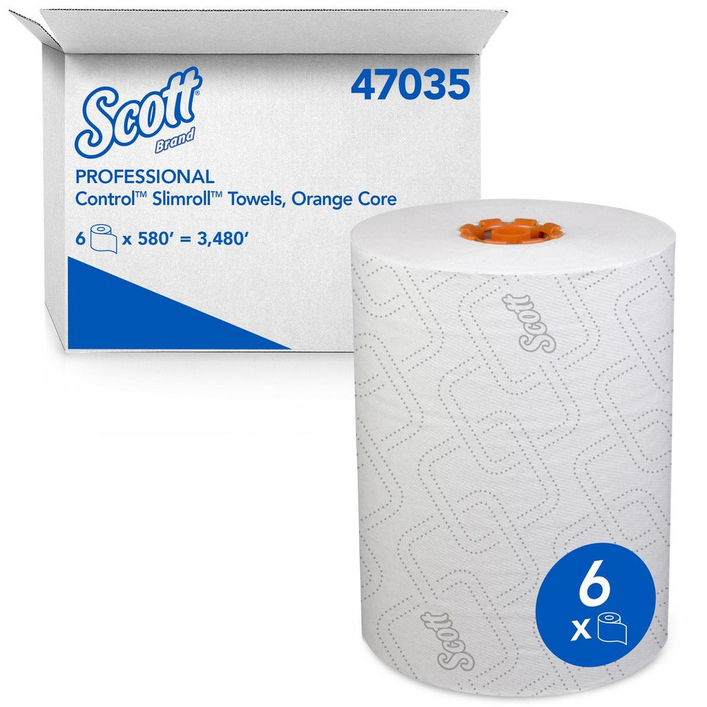 KIMBERLY-CLARK Scott 47035 Hard Roll Paper Towels 1-ply 6 Rolls