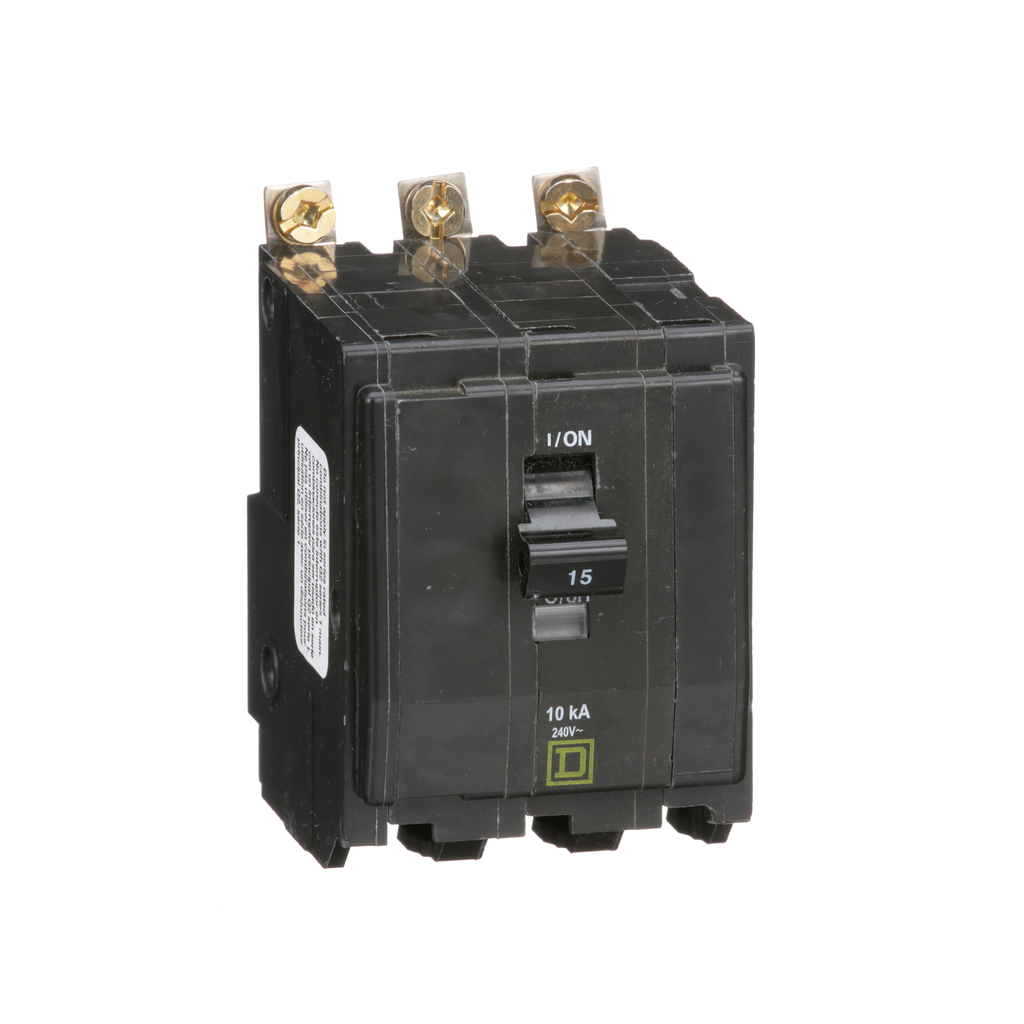 Square D QOB315 Miniature Circuit Breaker 15A 240V 3Ph Bolt-On