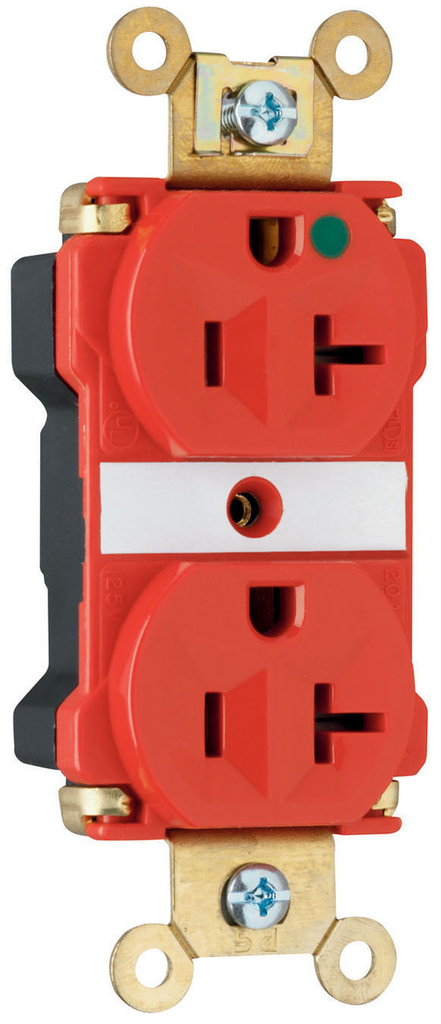 Legrand PT8300RED PlugTail Extra Heavy-Duty Hospital Grade Duplex Receptacle 20A 125V