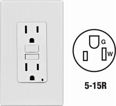 LEVITON Leviton C52-GFNT1-0PW 15A Self-test Gfci Outlet Nema 5-15R White