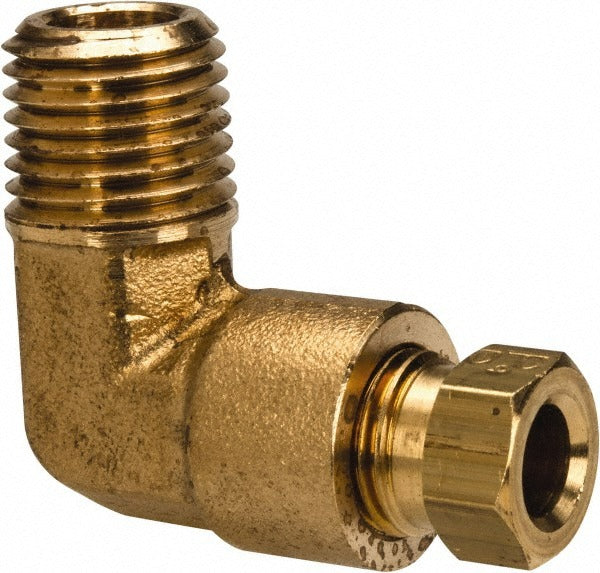 PARKER Parker 169HD-4-4 Compression Male Elbow 1/4 in Brass