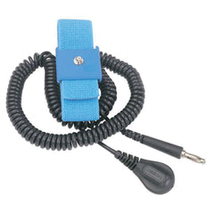 Desco 09069 Adjustable Locking Clasp Wrist Strap with Cord, Universal, 4 mm Stud Snap, 12 ft Coiled Cord, Replacement MPN