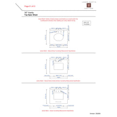 James Martin Vanities 090-S30-CAR-SNK 30 SGL 3 CM TOP