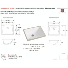 James Martin Vanities 090-S30-CAR-SNK 30 SGL 3 CM TOP