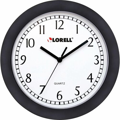 LORELL Lorell LLR60987 Round Wall Clock 9 Inch Black Frame