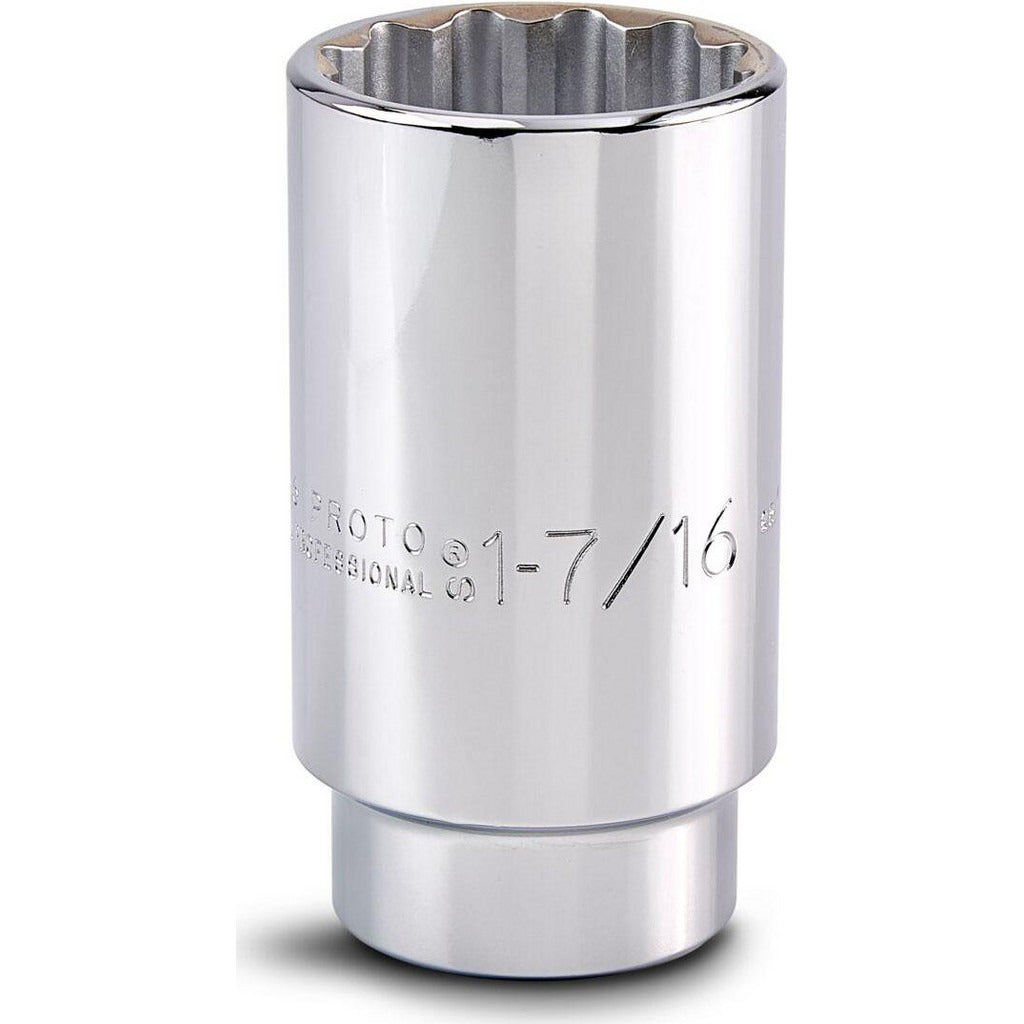 PROTO Proto J5346 Deep Hand Socket 1-7/16 in 12-pt 1/2 in Drive