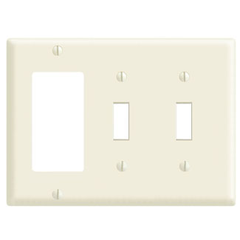 Leviton PJ226-W Combination Wall Plate Midway Size 3 Gangs 1 Decorator 2 Toggle