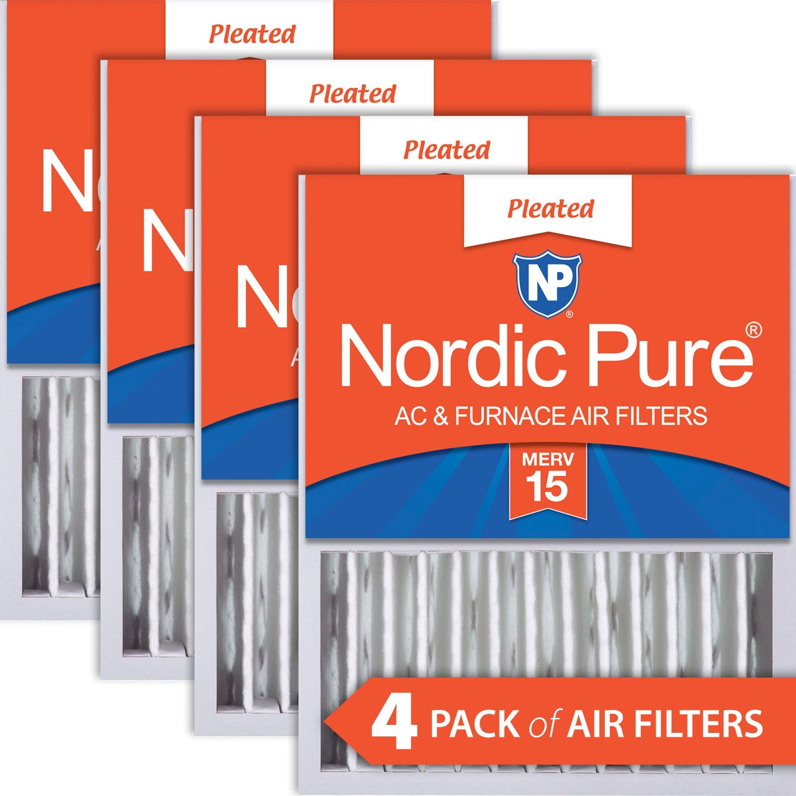 NORDIC PURE Nordic Pure 16x20x5HM15-4 Merv 15 Air Filter 4 Pack