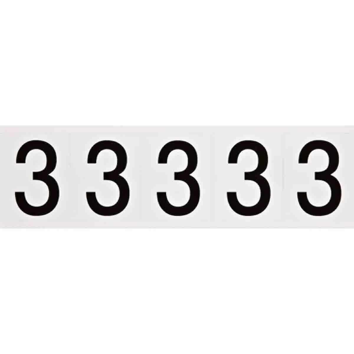 BRADY Brady 9714-3 Outdoor numbers vinyl gloss legend 3 (2.25 H x 1.81 W / Card of 5) 97052