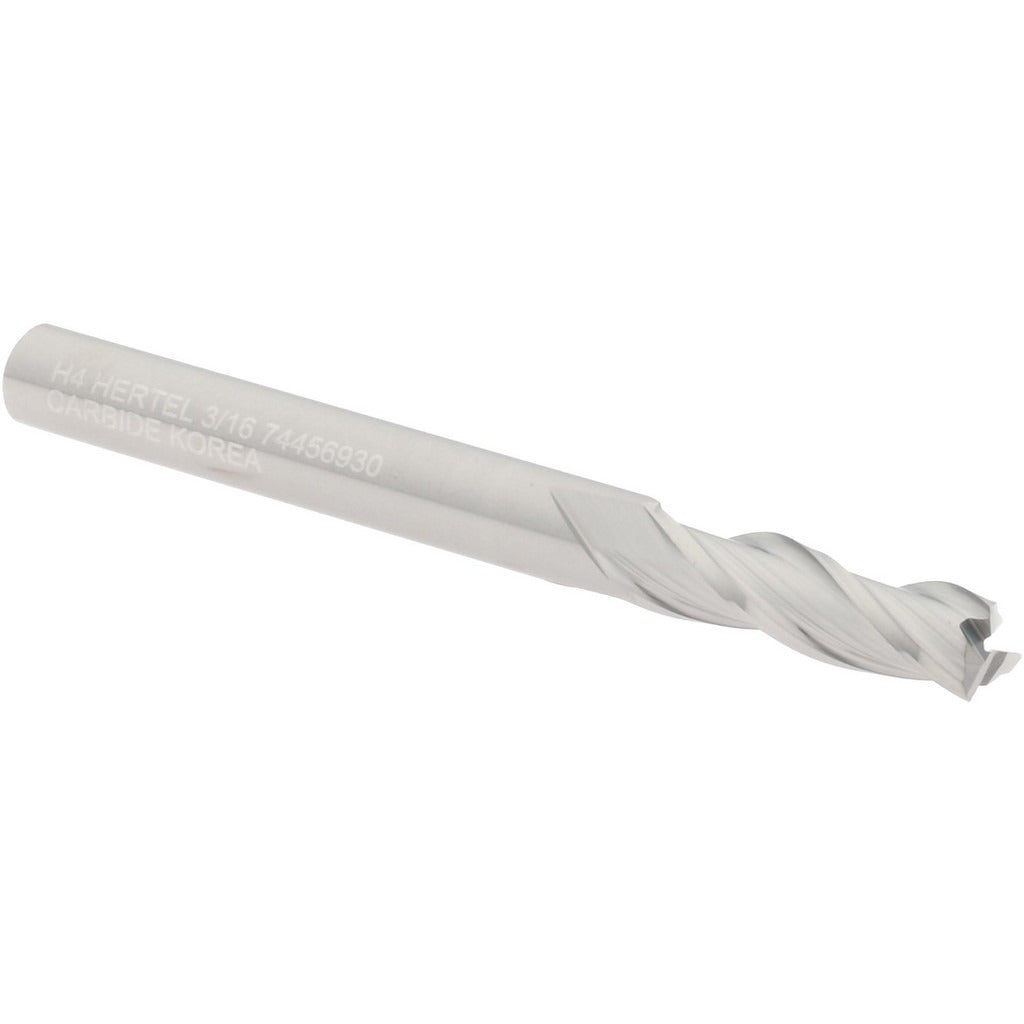 HERTEL Hertel 750004 Square End Mill 3/16 in 3 Flute Carbide