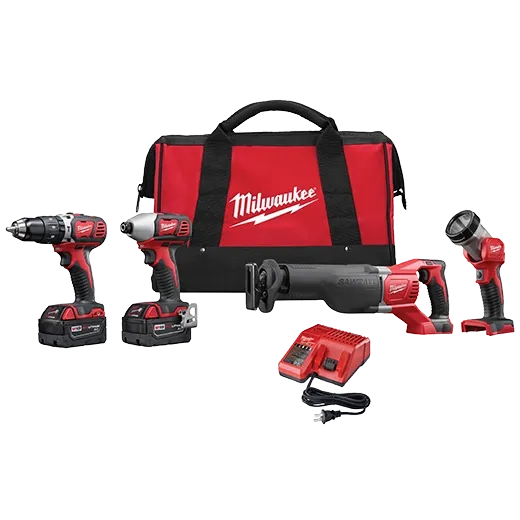 Milwaukee 2696-24 M18 Cordless Combination Kit 4-Tool