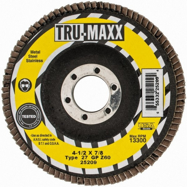 TRU-MAXX Tru-maxx 66254443386 Flap Disc 60 Grit 4.5 in Type 27
