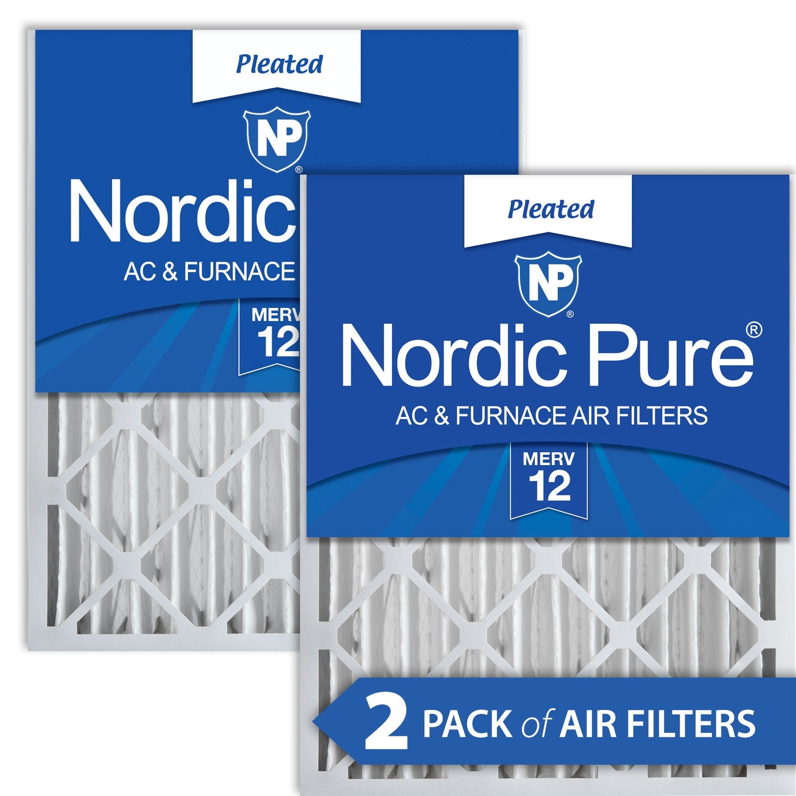 NORDIC PURE Nordic Pure 20x24x4M12-2 Pleated Air Filter Merv 12