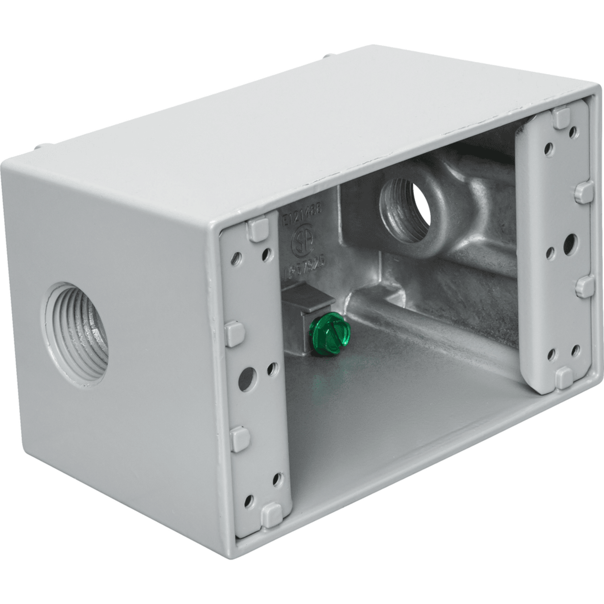 TEDDICO Teddico DB-5V Single-Gang Deep Weatherproof Outlet Box (3) 1/2 in Threaded Outlets