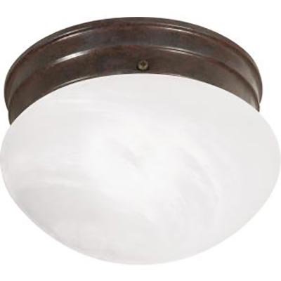 SATCO SF76-670 One Light 8-in Alabaster Mushroom Glass Flush Mount Ceiling Light Fixture