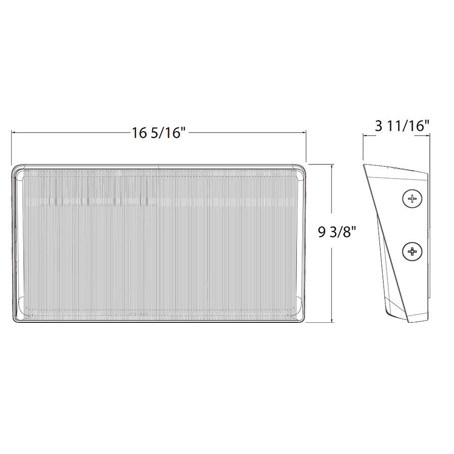 RAB LIGHTING Rab Lighting W34L Field-adjustable Slim LED Wall Pack 150/100/75W (Large)
