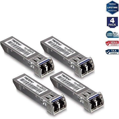 TRENDNET Trendnet TEG-MGBS10/4 Single Mode Lc Sfp Transceiver 4 Pack