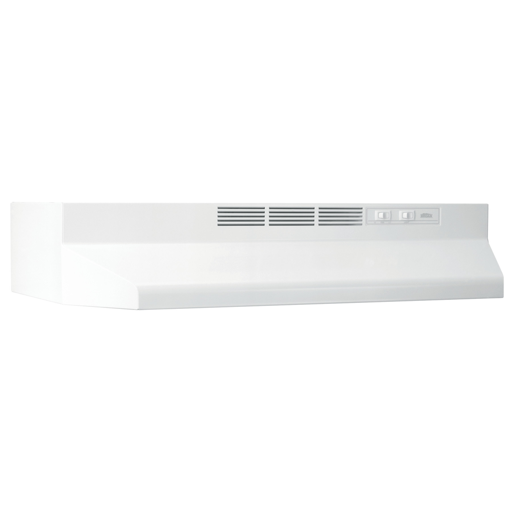 Broan-NuTone 413001 2 Amp 120 Volt 30 x 17-1/2 x 6 Inch White Monochromatic Non-Ducted Range Hood